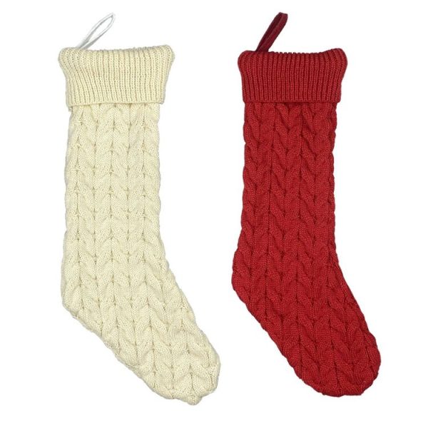 Knitted Woolen Gift Bags Christmas Socks Christmas Pendants Ornaments (Red) - Image 4