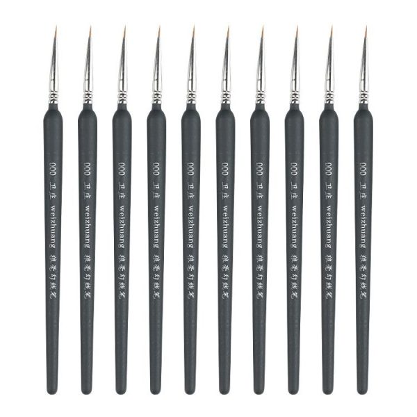 10 PCS 000 WeiZhuang Hook Line Pen Painting Hand-painted Watercolor Wolf Mint Hook Line Pen Painting Stroke Thin Line Brush, Color: Dark Blue
