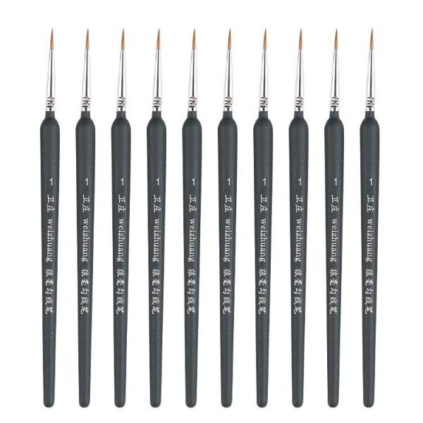 10 PCS 1 WeiZhuang Hook Line Pen Painting Hand-painted Watercolor Wolf Mint Hook Line Pen Painting Stroke Thin Line Brush, Color: Dark Blue
