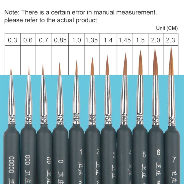 10 PCS 1 WeiZhuang Hook Line Pen Painting Hand-painted Watercolor Wolf Mint Hook Line Pen Painting Stroke Thin Line Brush, Color: Dark Blue - Image 3