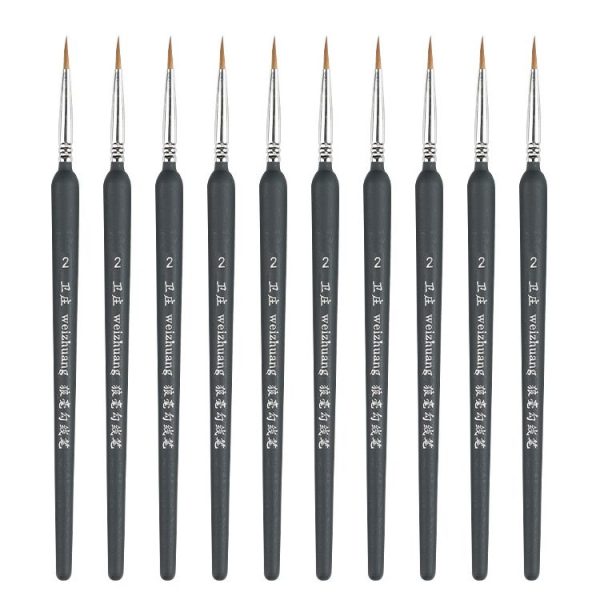 10 PCS 2 WeiZhuang Hook Line Pen Painting Hand-painted Watercolor Wolf Mint Hook Line Pen Painting Stroke Thin Line Brush, Color: Dark Blue