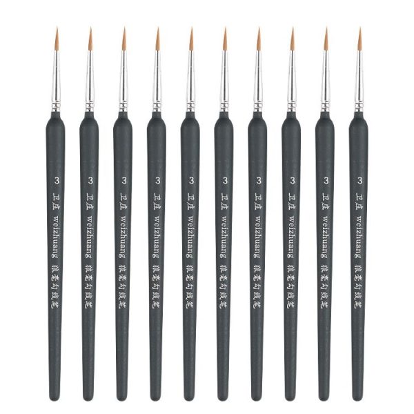 10 PCS 3 WeiZhuang Hook Line Pen Painting Hand-painted Watercolor Wolf Mint Hook Line Pen Painting Stroke Thin Line Brush, Color: Dark Blue