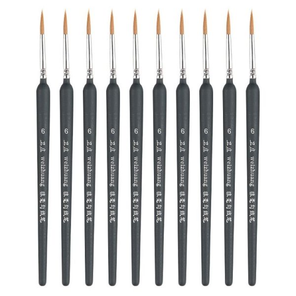 10 PCS 6 WeiZhuang Hook Line Pen Painting Hand-painted Watercolor Wolf Mint Hook Line Pen Painting Stroke Thin Line Brush, Color: Dark Blue