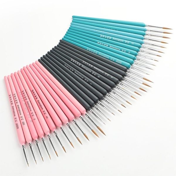 10 PCS 000 WeiZhuang Hook Line Pen Painting Hand-painted Watercolor Wolf Mint Hook Line Pen Painting Stroke Thin Line Brush, Color: Sky Blue - Image 2