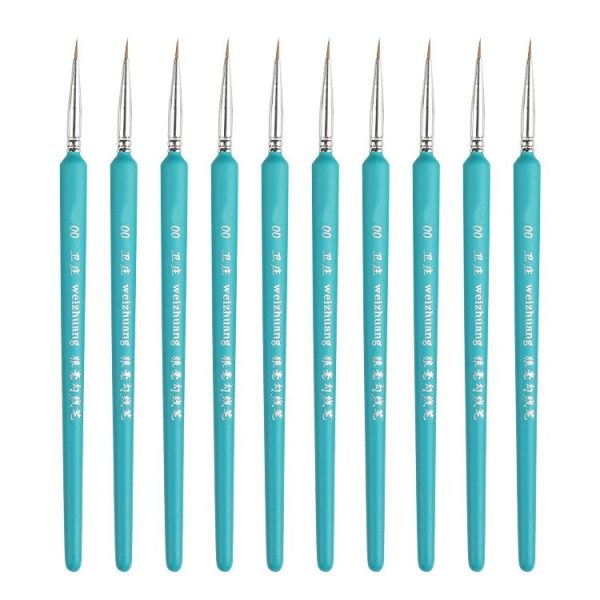 10 PCS 00 WeiZhuang Hook Line Pen Painting Hand-painted Watercolor Wolf Mint Hook Line Pen Painting Stroke Thin Line Brush, Color: Sky Blue