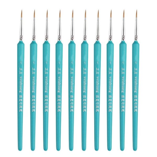 10 PCS 1 WeiZhuang Hook Line Pen Painting Hand-painted Watercolor Wolf Mint Hook Line Pen Painting Stroke Thin Line Brush, Color: Sky Blue