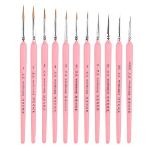 11 PCS Full Sets WeiZhuang Hook Line Pen Painting Hand-painted Watercolor Wolf Mint Hook Line Pen Painting Stroke Thin Line Brush, Color: Pink