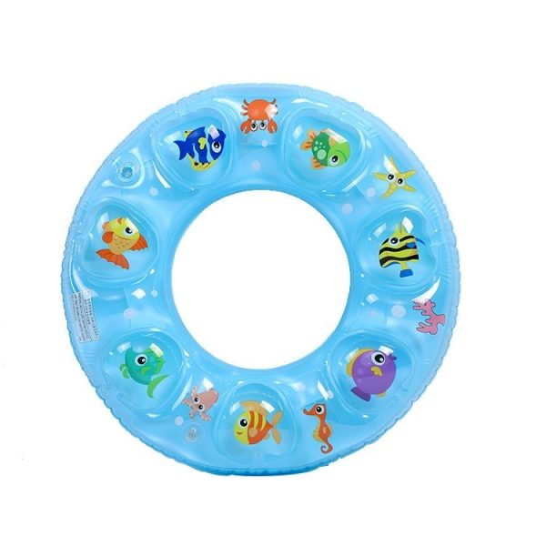 Cartoon Pattern Double Airbag Thickened Inflatable Swimming Ring Crystal Swimming Ring, Size: 70 cm (Blue)