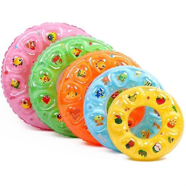 Cartoon Pattern Double Airbag Thickened Inflatable Swimming Ring Crystal Swimming Ring, Size: 70 cm (Blue) - Image 2
