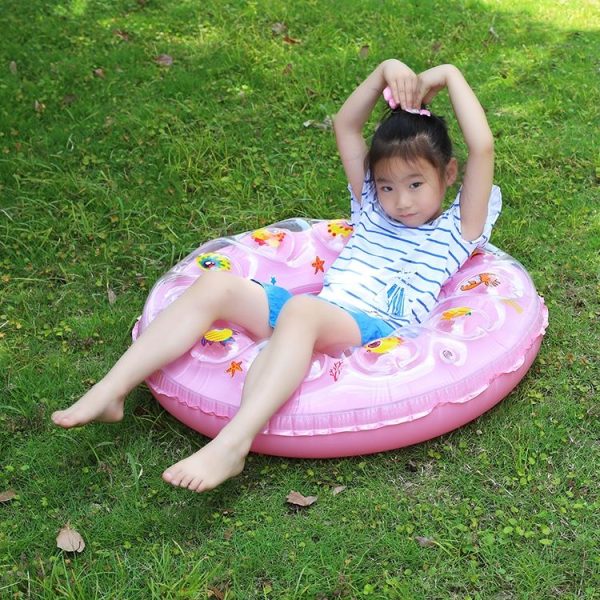 Cartoon Pattern Double Airbag Thickened Inflatable Swimming Ring Crystal Swimming Ring, Size: 70 cm (Blue) - Image 9