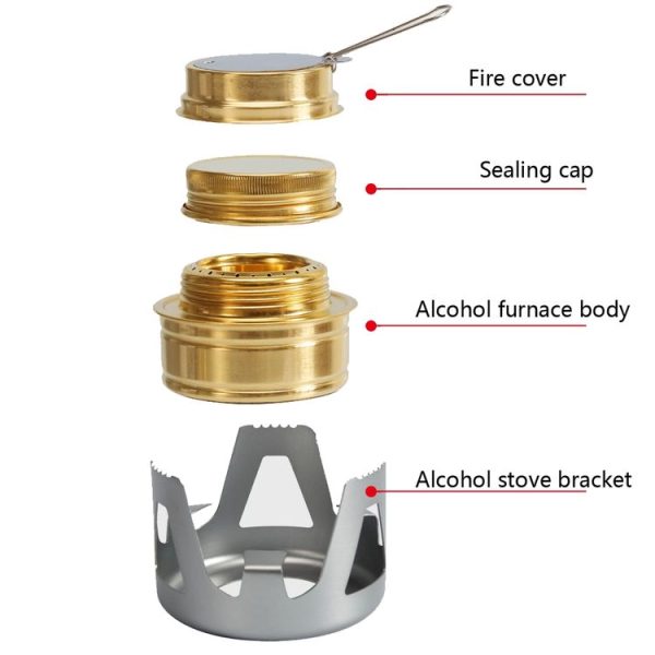 Outdoor Camping Alcohol Stove Vaporized Liquid Alcohol Atove Mini Alcohol Stove Portable Creative Alcohol Stove (Dark Green) - Image 5