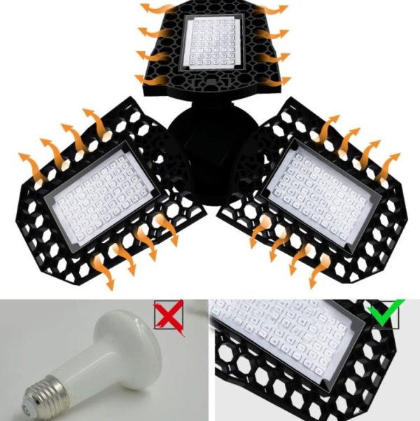 LED E27 Plant Growth Light Three-leaf Folding Seedling Planting Supplement Light, Power: 144 Beads - Image 3