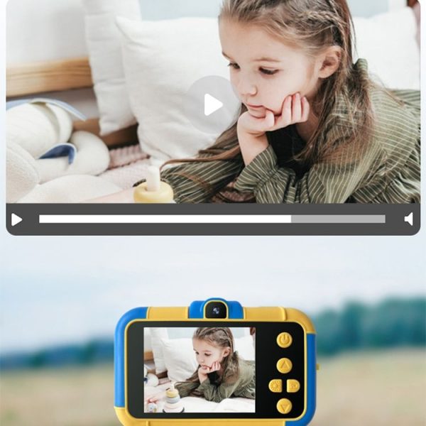 High-definition Dual-camera Photo Children Digital Camera Baby Toy (Blue Yellow) - Image 10