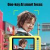 A200L 4.39 inch Cute Cartoon Style High-definition Camera Toy Front and Rear Dual-lens Camera Children Digital Camera (Pink) - Image 9