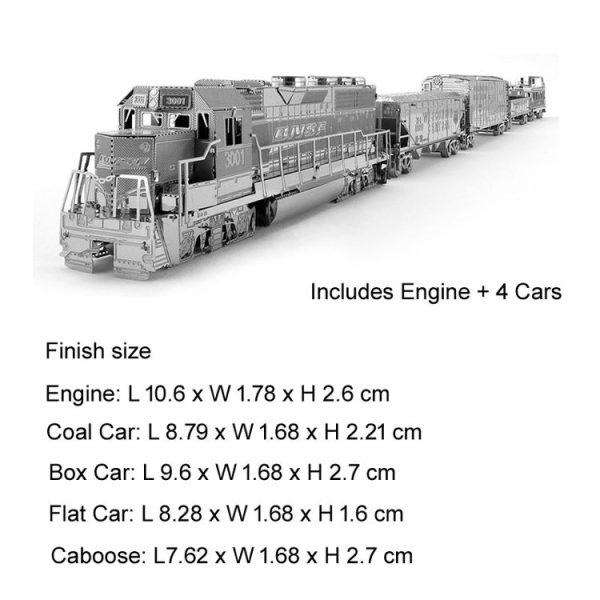 3D Metal Assembly Model Train Drilling Cruise DIY Puzzle, Style: Train Set - Image 2