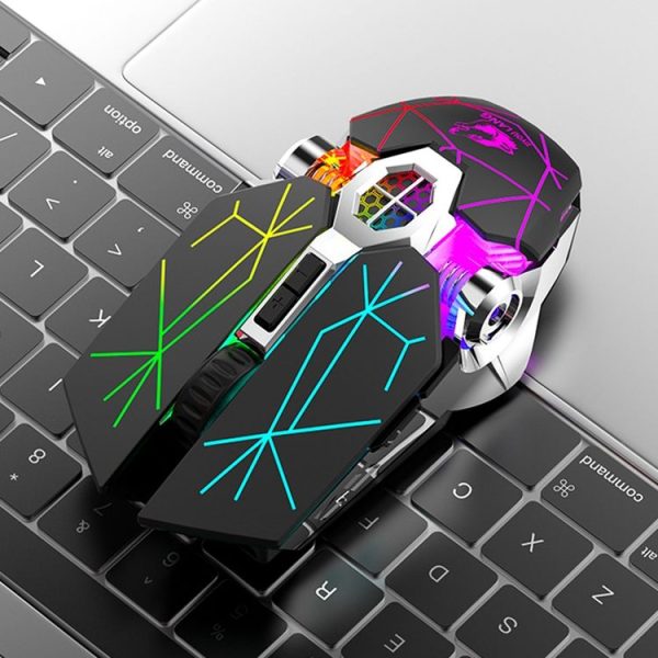 FREEDOM-WOLF X13 2400 DPI 6 Keys Wireless Charging Silent Water-cooled Luminous Mechanical Gaming Mouse (Star Black) - Image 9