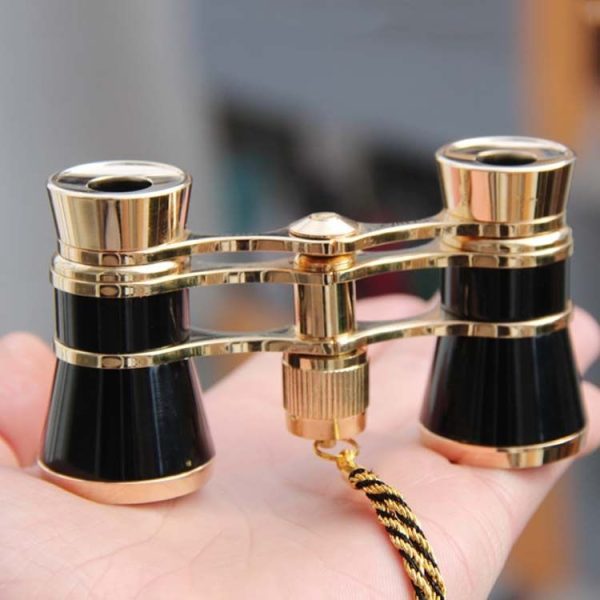 3x25mm Classical Ladies Drama Watching Telescope Carrying Binoculars With Chain (Black) - Image 2