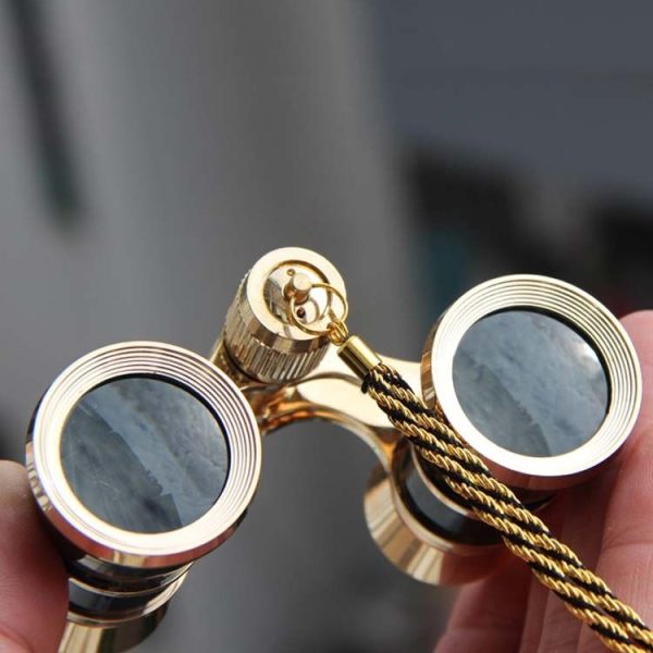 3x25mm Classical Ladies Drama Watching Telescope Carrying Binoculars With Chain (Black) - Image 3