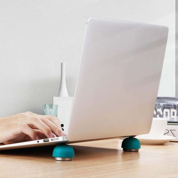 Creative Laptop Compact Portable Invisible Mushroom Stand Desktop Heightening Fan Heater Shelf (Green)
