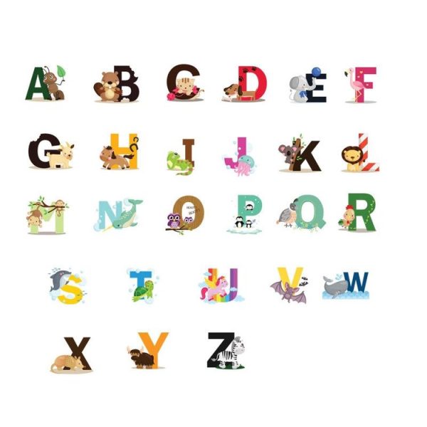 SY301 Cartoon Animal 26 English Letter Children Room Wall Stickers - Image 2