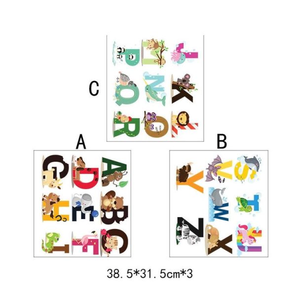 SY301 Cartoon Animal 26 English Letter Children Room Wall Stickers - Image 4