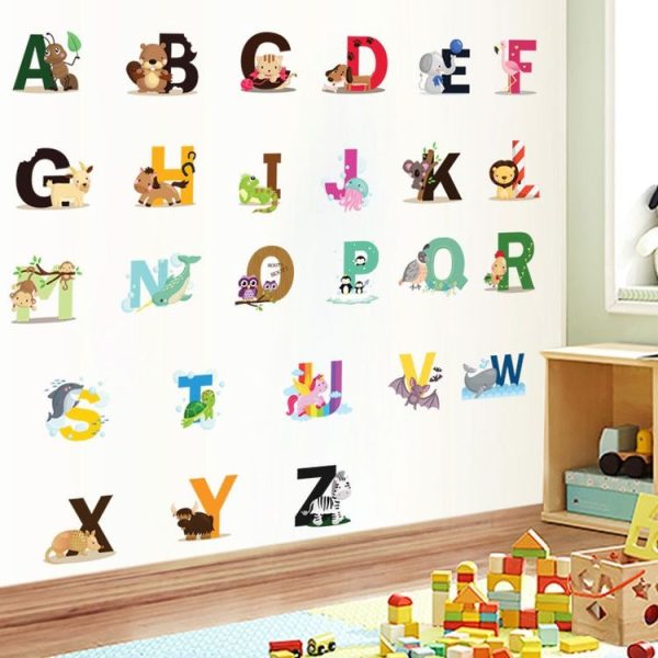 SY301 Cartoon Animal 26 English Letter Children Room Wall Stickers - Image 7