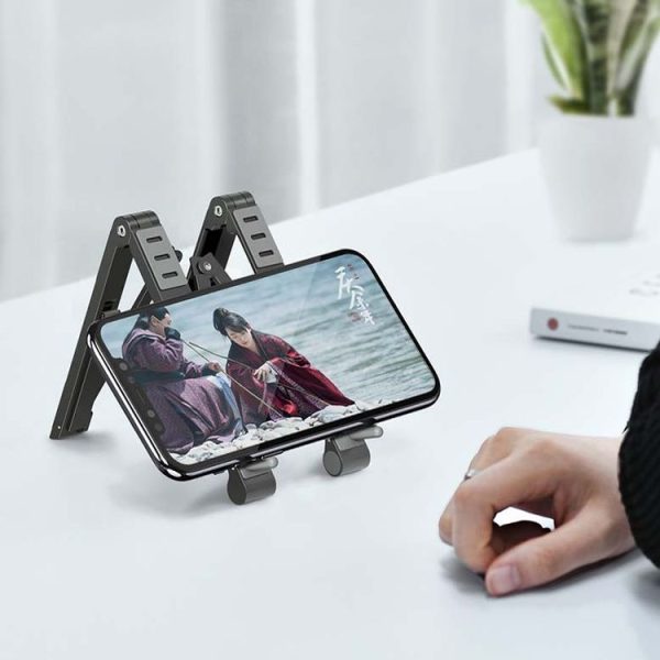 Metal Laptop Stand Computer Cooling Folding Mini Flat Raised Bracket (Gray) - Image 11