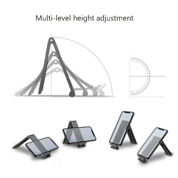 Metal Laptop Stand Computer Cooling Folding Mini Flat Raised Bracket (Gray) - Image 5