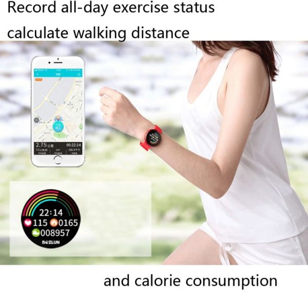 Bozlun B36 1.04 inch Color Screen Smart Bracelet, IP68 Waterproof, Support Heart Rate Monitoring / Menstrual Period Reminder / Call Reminder (Red) - Image 4