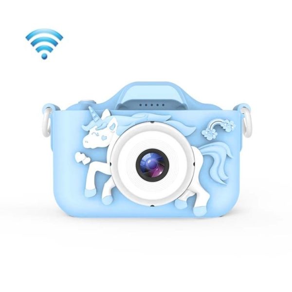 Q8 Children Camera HD Dual-lens Camera Cartoon Children Digital Camera, Style: WiFi 4.0MP (Blue)
