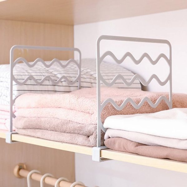 Wardrobe Layered Partitions Bookcase Storage Partitions Freely Partition Bars (Gray) - Image 2