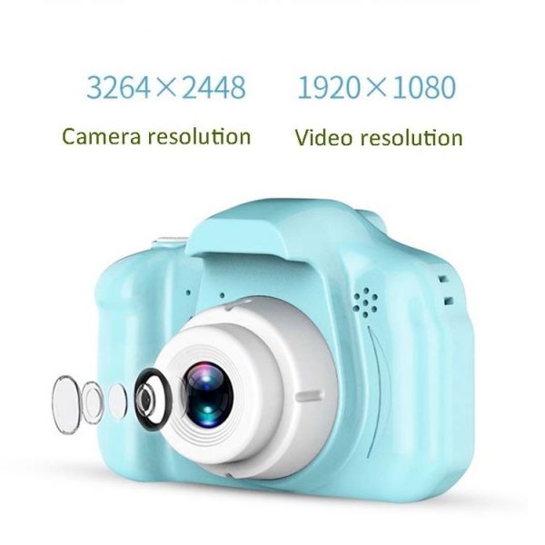 13.0 MP + Card Reader HD Children Toy Portable Digital SLR Camera (Blue) - Image 3