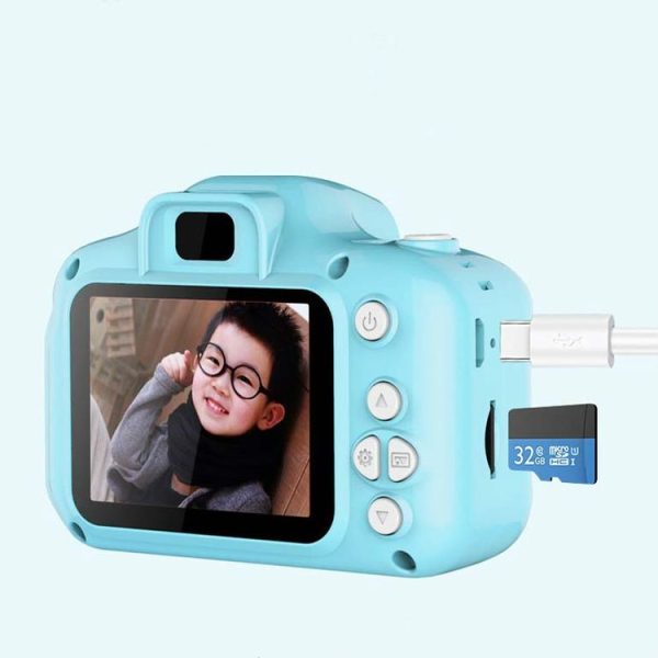 13.0 MP + Card Reader HD Children Toy Portable Digital SLR Camera (Blue) - Image 4