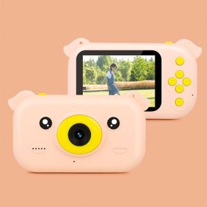 2.4 inch Screen 1080P High-definition Shatter-resistant Ultra-thin Children Camera HD Photo and Video, Style: 16GB (Orange Pink)