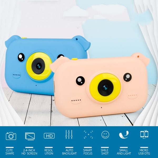 2.4 inch Screen 1080P High-definition Shatter-resistant Ultra-thin Children Camera HD Photo and Video, Style: 16GB (Orange Pink) - Image 12