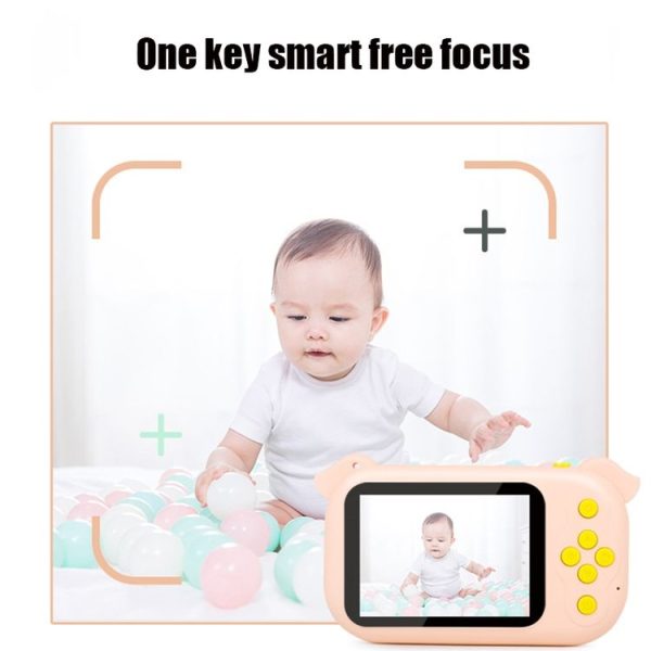 2.4 inch Screen 1080P High-definition Shatter-resistant Ultra-thin Children Camera HD Photo and Video, Style: 16GB (Orange Pink) - Image 8