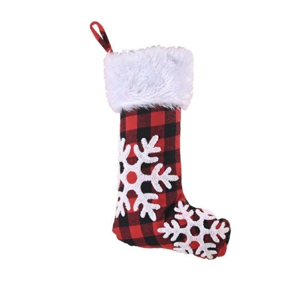 Christmas Ornament Christmas Stocking Gift Bag Christmas Tree Pendant (Snowflake) - Image 2
