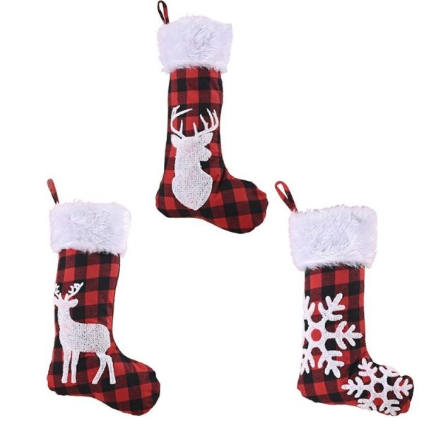 Christmas Ornament Christmas Stocking Gift Bag Christmas Tree Pendant (Snowflake) - Image 5