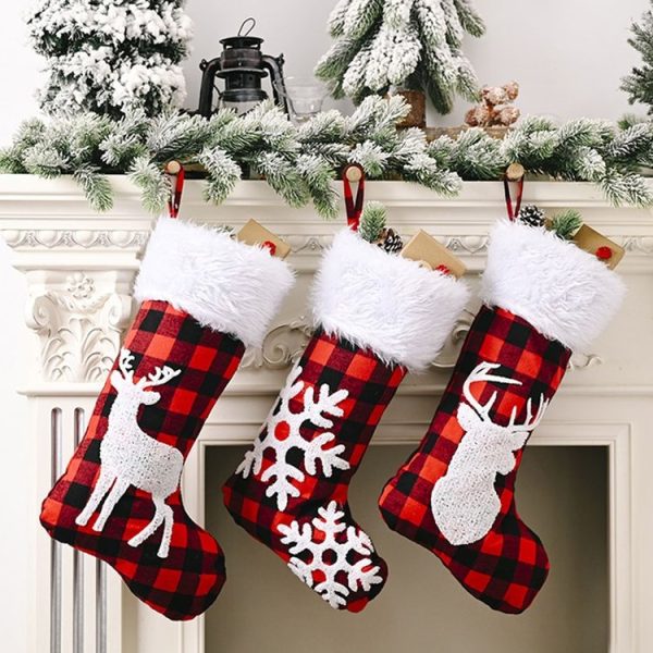 Christmas Ornament Christmas Stocking Gift Bag Christmas Tree Pendant (Snowflake) - Image 6