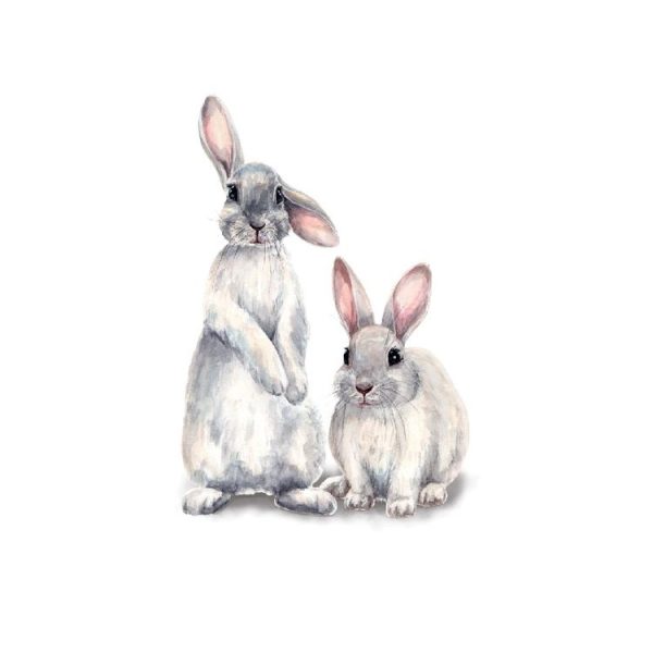 Two Rabbits Home Decoration Removable Wall Stickers - Image 2