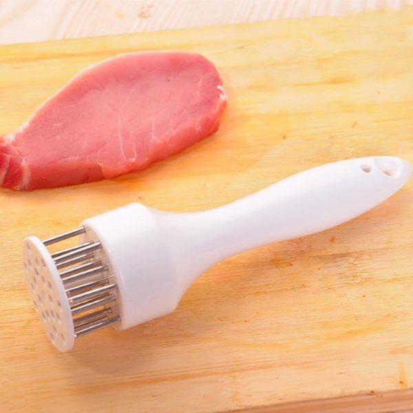 Steak Pig Quickly Loosen Meat Needle Knock Meat Hammer Kitchen Tool (White)