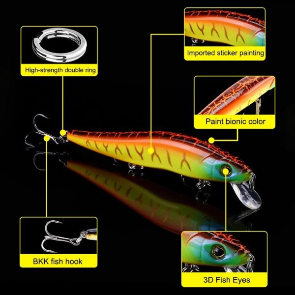 SeaKnight Long Shot Shallow Water Minnow Lure Realistic Hard Bait Perch Siniperca Bait (L01) - Image 8