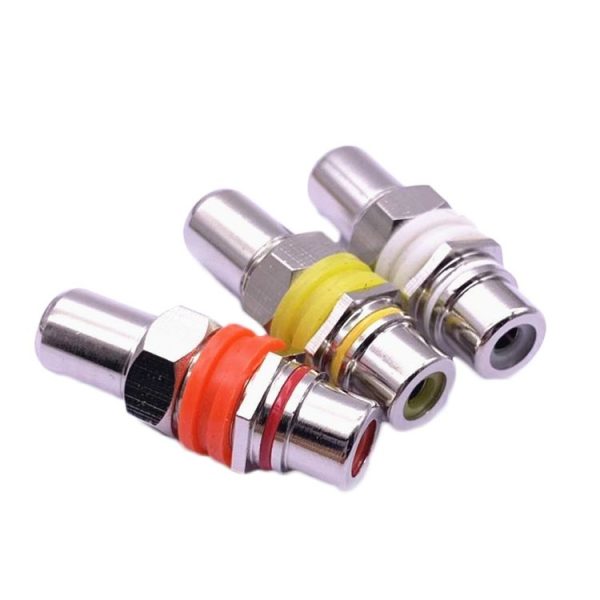 9 PCS / 3 Pairs RCA Female to Female Straight-through Head AV Lotus Butt Joint Extension Head Audio and Video Adapter - Image 2