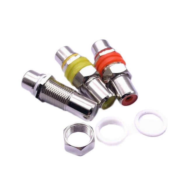9 PCS / 3 Pairs RCA Female to Female Straight-through Head AV Lotus Butt Joint Extension Head Audio and Video Adapter - Image 3