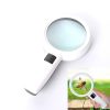 Handheld High-definition Lens with LED Light Reading and Maintenance Magnifying Glass for the Elderly, Style: 95mm 10 Times