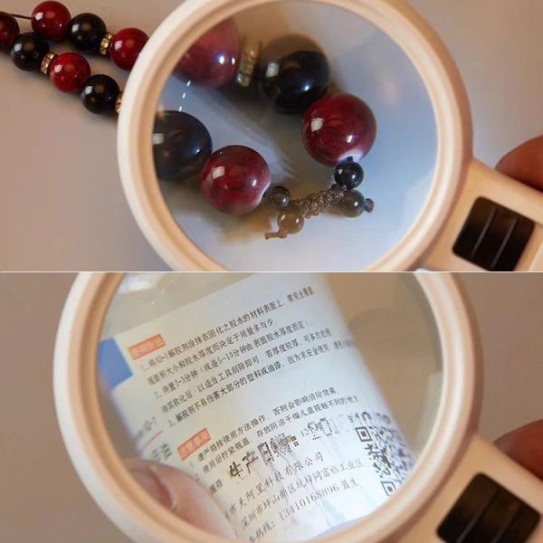 Handheld High-definition Lens with LED Light Reading and Maintenance Magnifying Glass for the Elderly, Style: 95mm 10 Times - Image 12