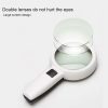 Handheld High-definition Lens with LED Light Reading and Maintenance Magnifying Glass for the Elderly, Style: 95mm 10 Times - Image 4