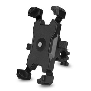 Electric Bicycle Mobile Phone Holder Can Be Rotated 360-degree Mobile Phone Holder Four-way Adjustment Bracket for Motorcycle, Style: Handlebars (Black)