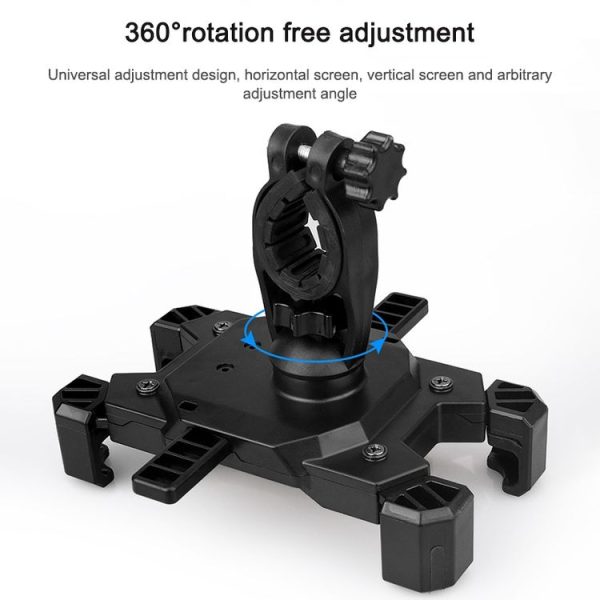Electric Bicycle Mobile Phone Holder Can Be Rotated 360-degree Mobile Phone Holder Four-way Adjustment Bracket for Motorcycle, Style: Handlebars (Black) - Image 3