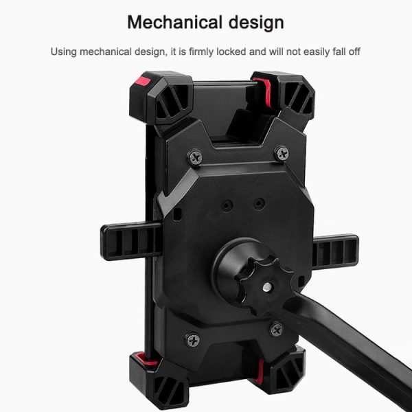 Electric Bicycle Mobile Phone Holder Can Be Rotated 360-degree Mobile Phone Holder Four-way Adjustment Bracket for Motorcycle, Style: Handlebars (Black) - Image 4